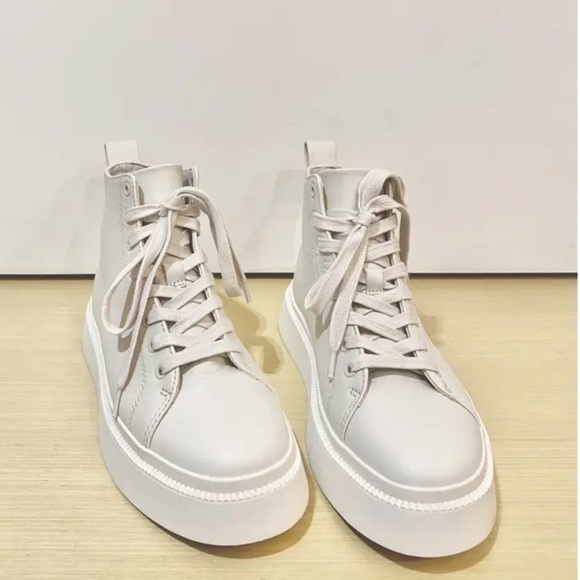 COS Women's Cream High-Top Sneakers / boots size 7 - Picture 4 of 9